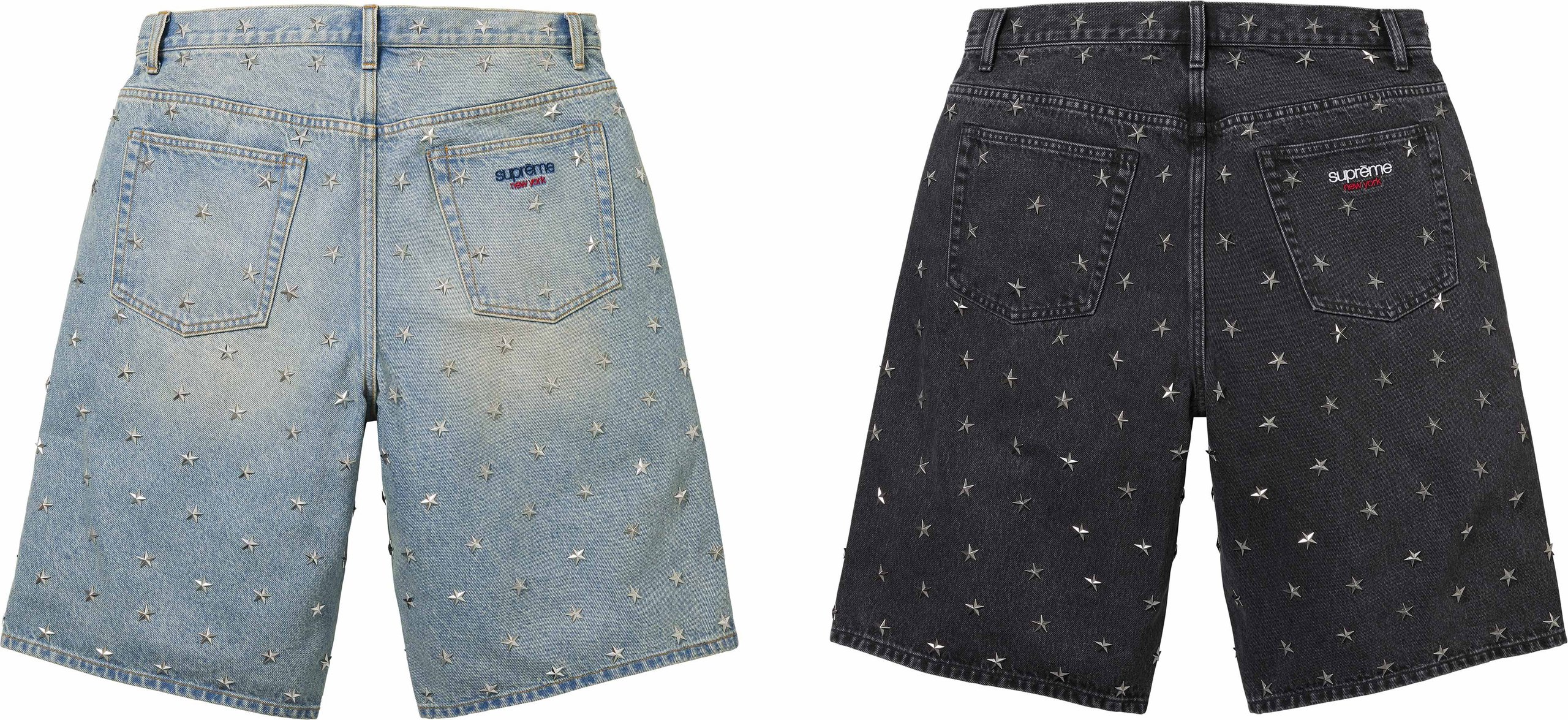 Stars Studded Baggy Denim Short view 2